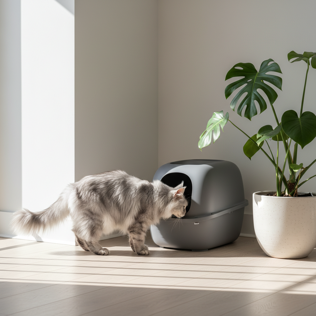 A photorealistic, bright, and airy shot of a modern living room corner