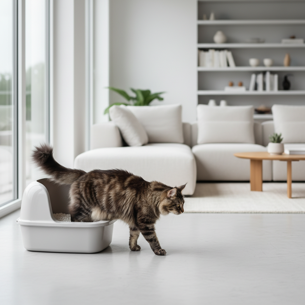 A photorealistic, bright and airy interior shot of a modern living room