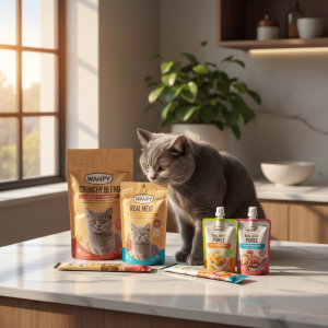 A photorealistic shot capturing a warm and inviting scene in a modern, sunlit kitchen